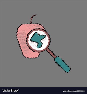 Flat shading style icon laboratory magnifier with vector image