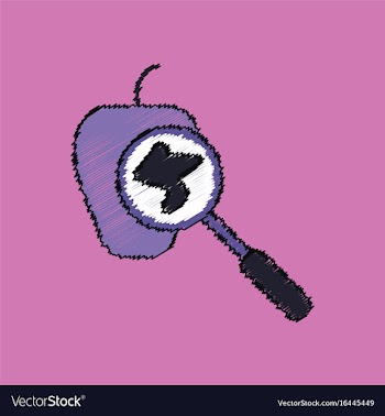 Flat shading style icon laboratory magnifier with vector image