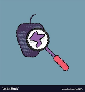 Flat shading style icon laboratory magnifier with vector image
