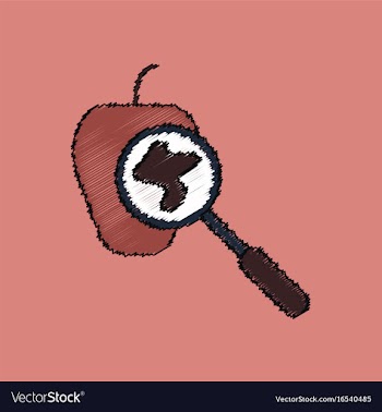 Flat shading style icon laboratory magnifier with vector image