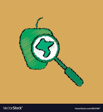 Flat shading style icon laboratory magnifier with vector image