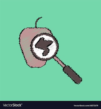 Flat shading style icon laboratory magnifier with vector image