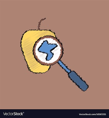 Flat shading style icon laboratory magnifier with vector image
