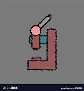 Flat shading style icon laboratory microscope vector image