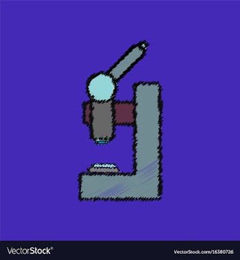 Flat shading style icon laboratory microscope vector image
