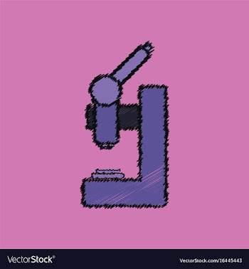 Flat shading style icon laboratory microscope vector image