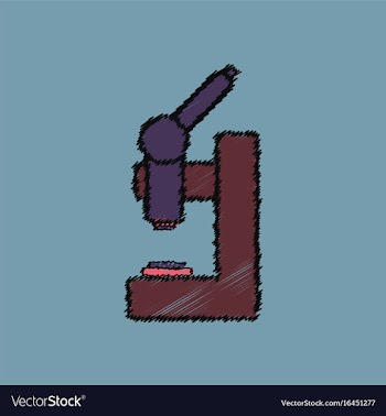 Flat shading style icon laboratory microscope vector image