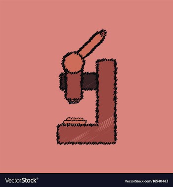 Flat shading style icon laboratory microscope vector image