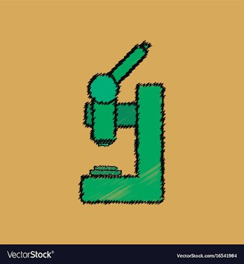 Flat shading style icon laboratory microscope vector image