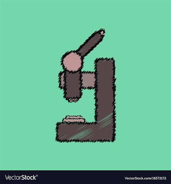 Flat shading style icon laboratory microscope vector image