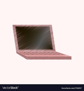 Flat shading style icon laptop notebook vector image