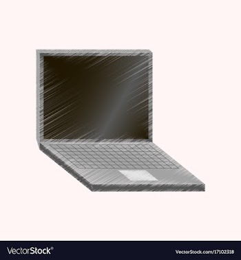 Flat shading style icon laptop notebook vector image