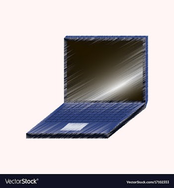 Flat shading style icon laptop notebook vector image