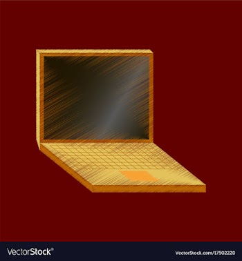 Flat shading style icon laptop notebook vector image