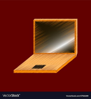 Flat shading style icon laptop notebook vector image