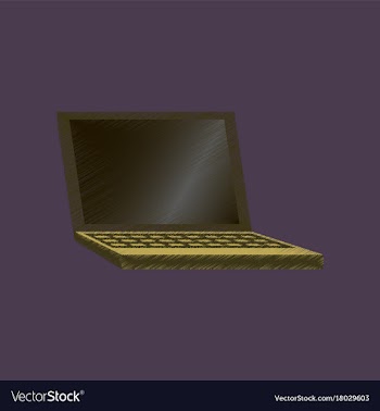 Flat shading style icon laptop notebook vector image