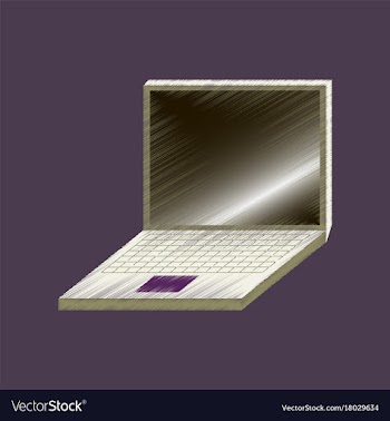 Flat shading style icon laptop notebook vector image