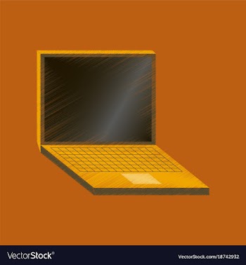 Flat shading style icon laptop notebook vector image