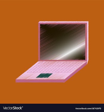 Flat shading style icon laptop notebook vector image
