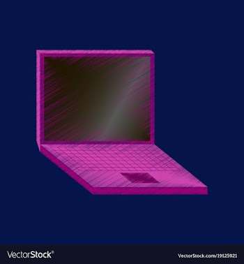Flat shading style icon laptop notebook vector image