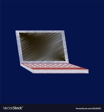 Flat shading style icon laptop notebook vector image