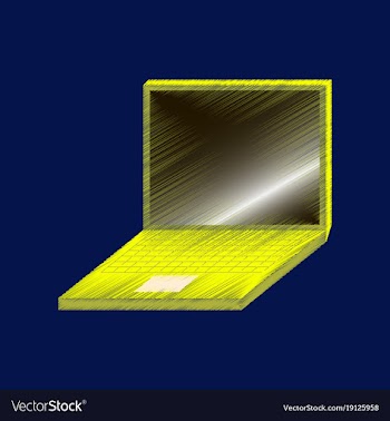 Flat shading style icon laptop notebook vector image