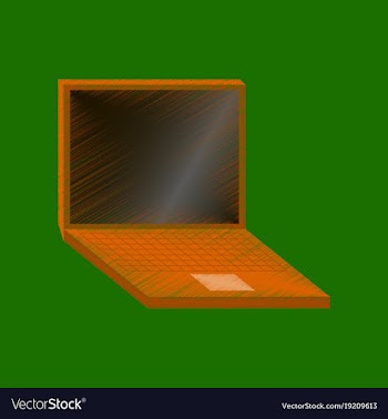 Flat shading style icon laptop notebook vector image