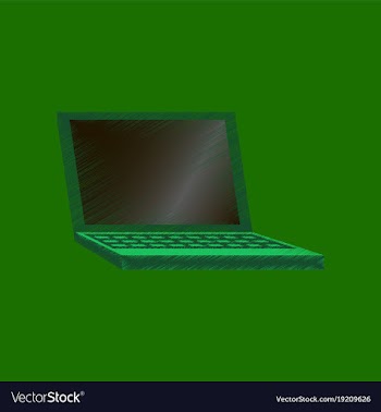 Flat shading style icon laptop notebook vector image