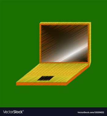 Flat shading style icon laptop notebook vector image