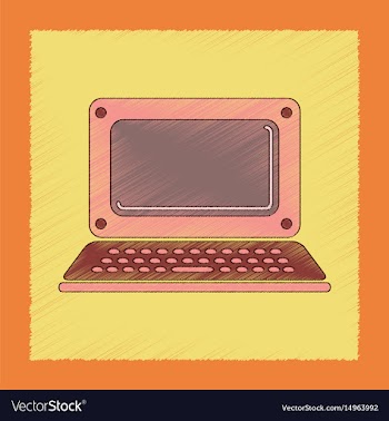Flat shading style icon laptop vector image
