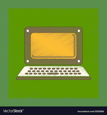 Flat shading style icon laptop vector image