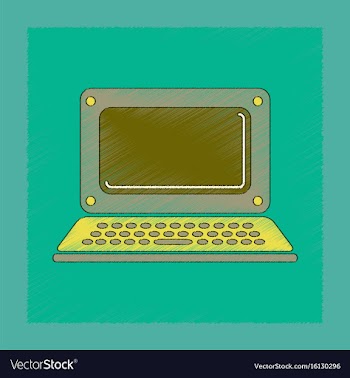 Flat shading style icon laptop vector image