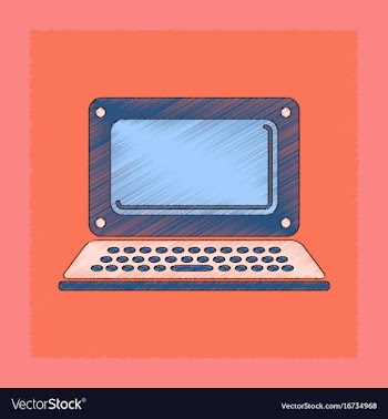 Flat shading style icon laptop vector image