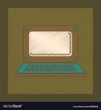 Flat shading style icon laptop vector image