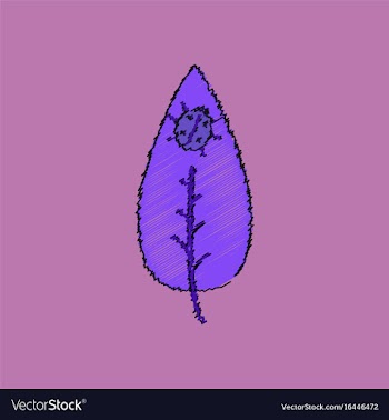 Flat shading style icon leaf and ladybug vector image