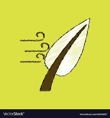 Flat shading style icon leaf and wind vector image