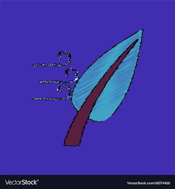 Flat shading style icon leaf and wind vector image