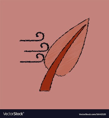 Flat shading style icon leaf and wind vector image