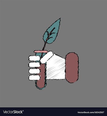 Flat shading style icon leaf in test tube vector image