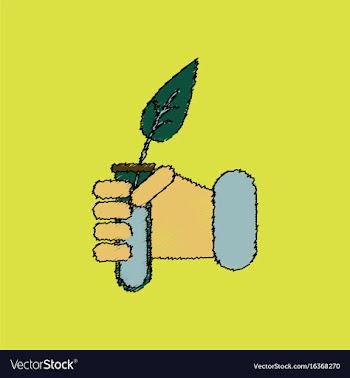 Flat shading style icon leaf in test tube vector image