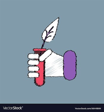 Flat shading style icon leaf in test tube vector image
