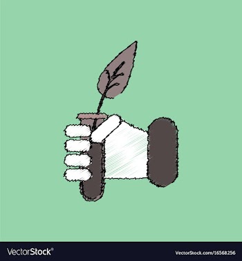 Flat shading style icon leaf in test tube vector image