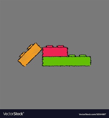 Flat shading style icon lego constructor vector image