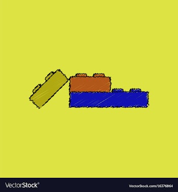 Flat shading style icon lego constructor vector image