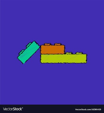 Flat shading style icon lego constructor vector image