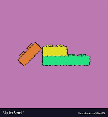 Flat shading style icon lego constructor vector image