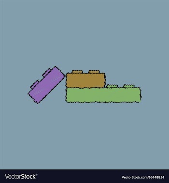 Flat shading style icon lego constructor vector image