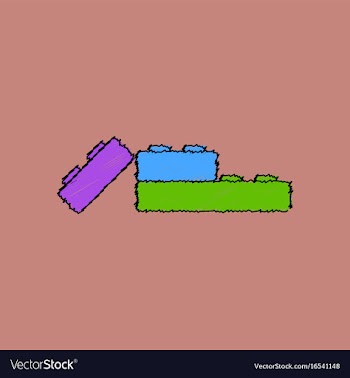 Flat shading style icon lego constructor vector image