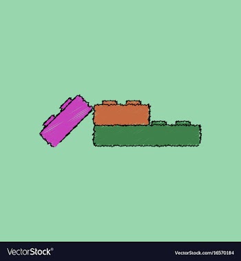 Flat shading style icon lego constructor vector image