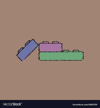 Flat shading style icon lego constructor vector image